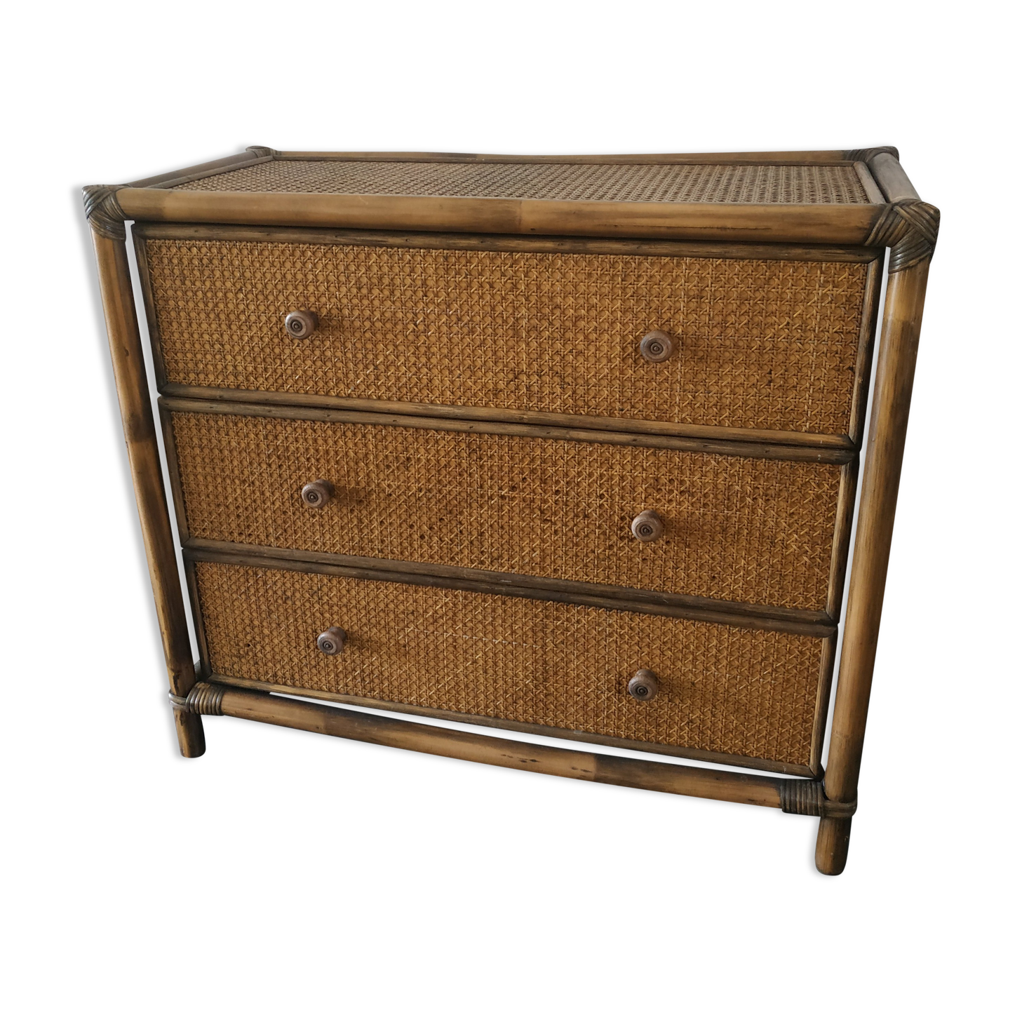 Rattan chest of drawers and canning
