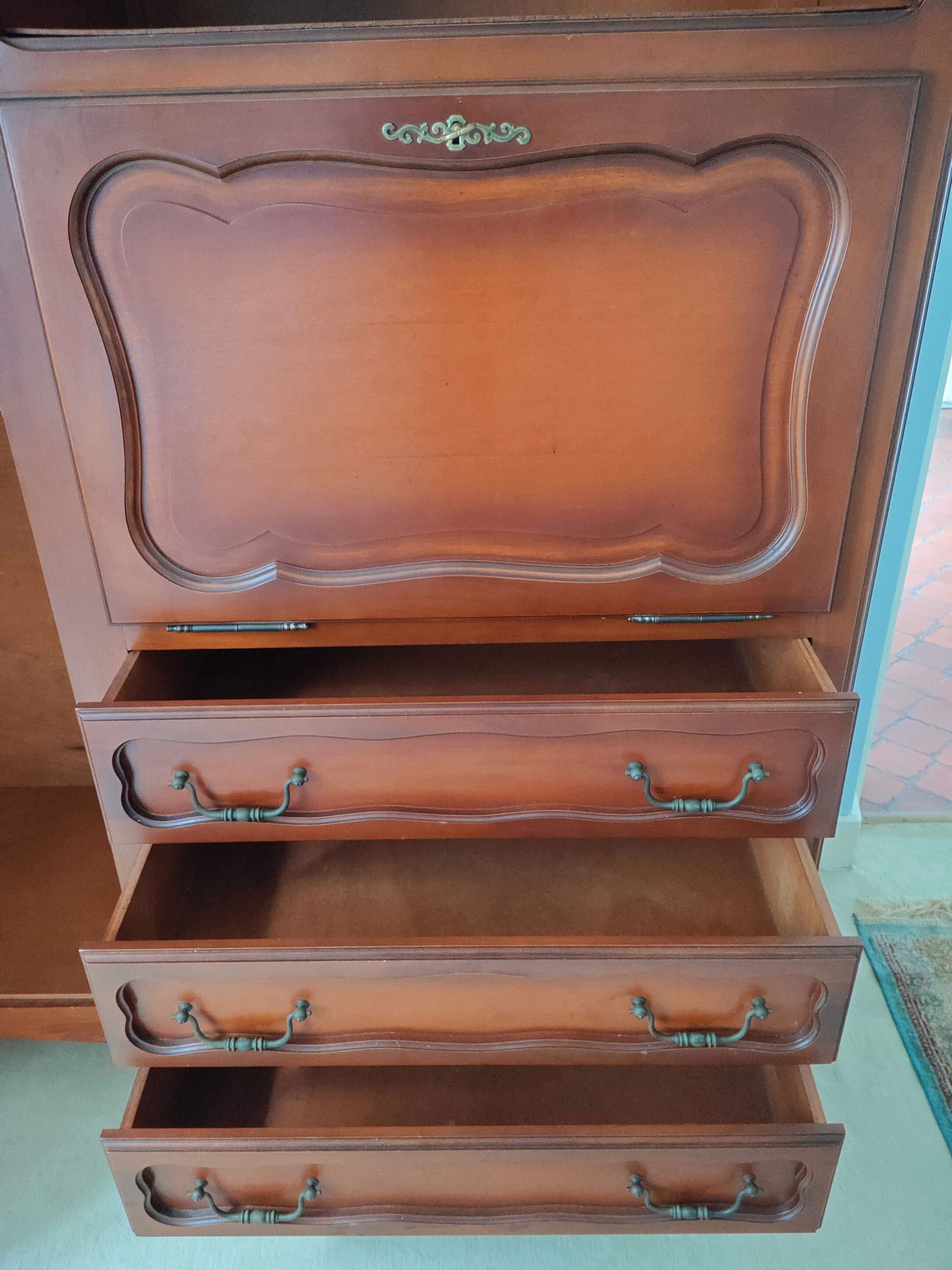 Cherry wood secretary wardrobe