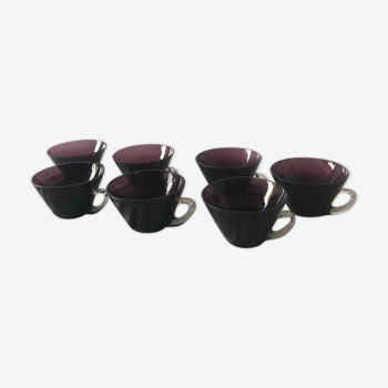 Set of 7 blown glass cups