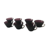 Set of 7 blown glass cups