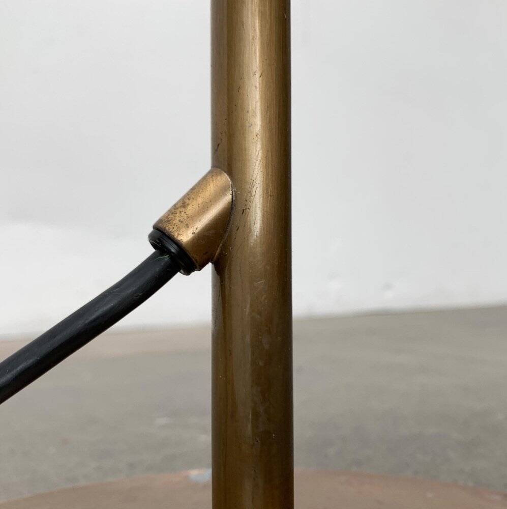 Vintage Hollywood Regency floor lamp in German brass by Florian Schulz.