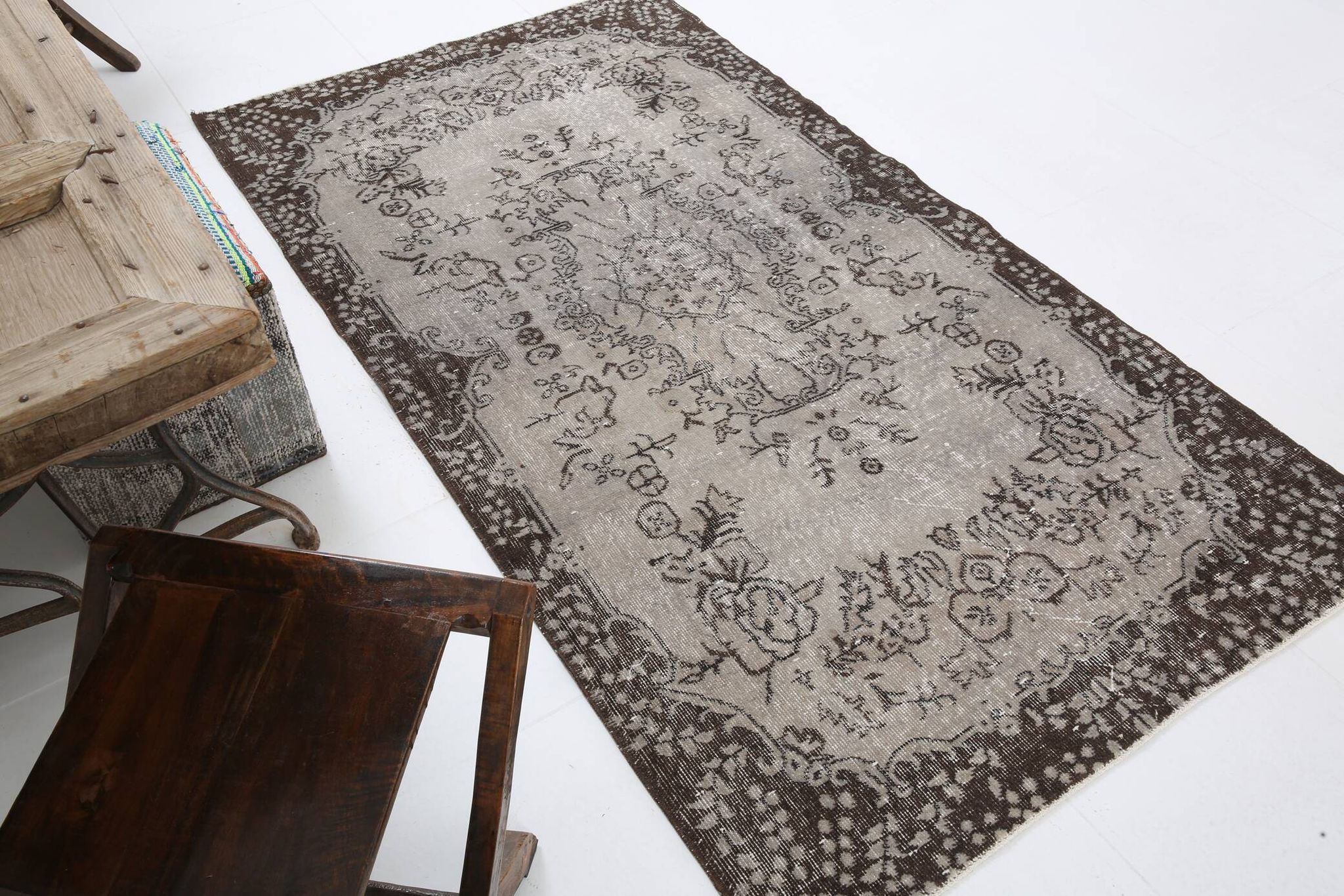 4x7 Rug For Office Oriental Classic Vintage Area Rug, 112x208Cm SK 2672