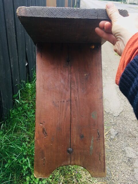 lot of 10 '30s bistro benches in pretty pattine fir