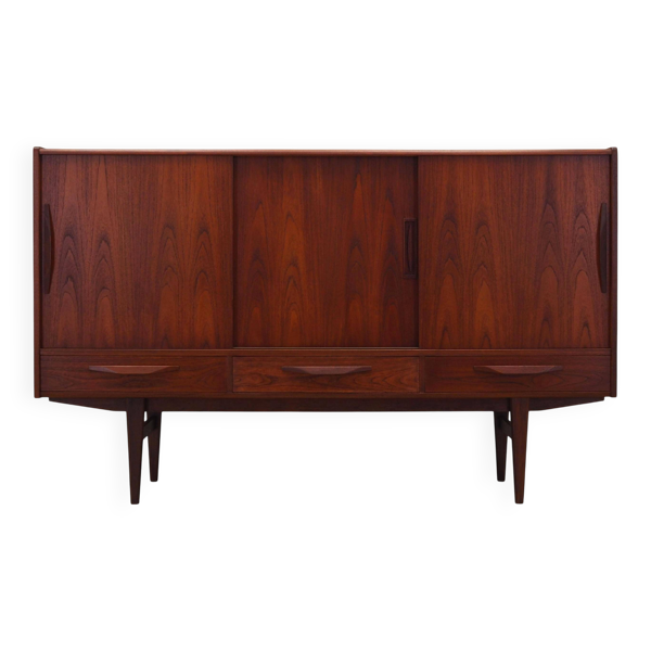 Enfilade en teck, design danois, années 1970, fabriqué par ES Møbler