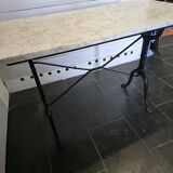 Ancienne table de bistrot dessus marbre