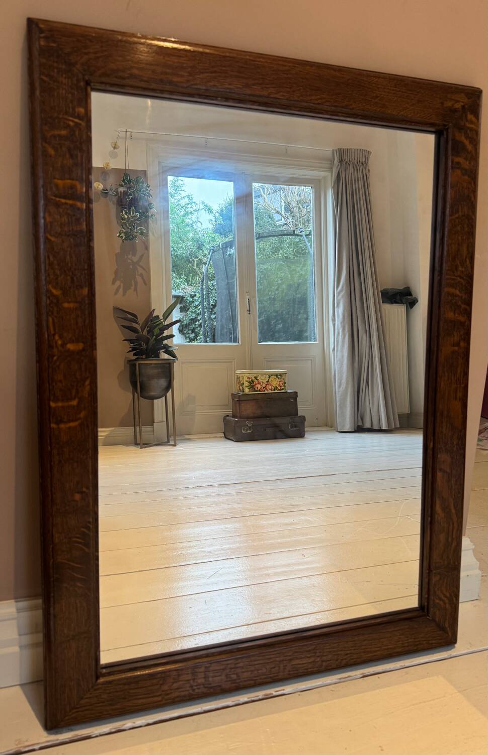 Miroir en chêne massif des années 50 | 90x65cm