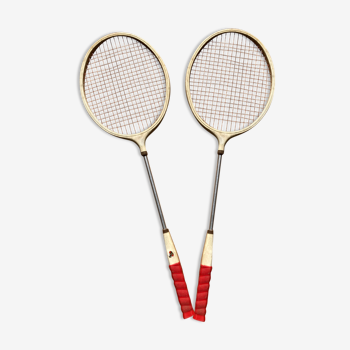 Paire de raquettes de badminton en métal