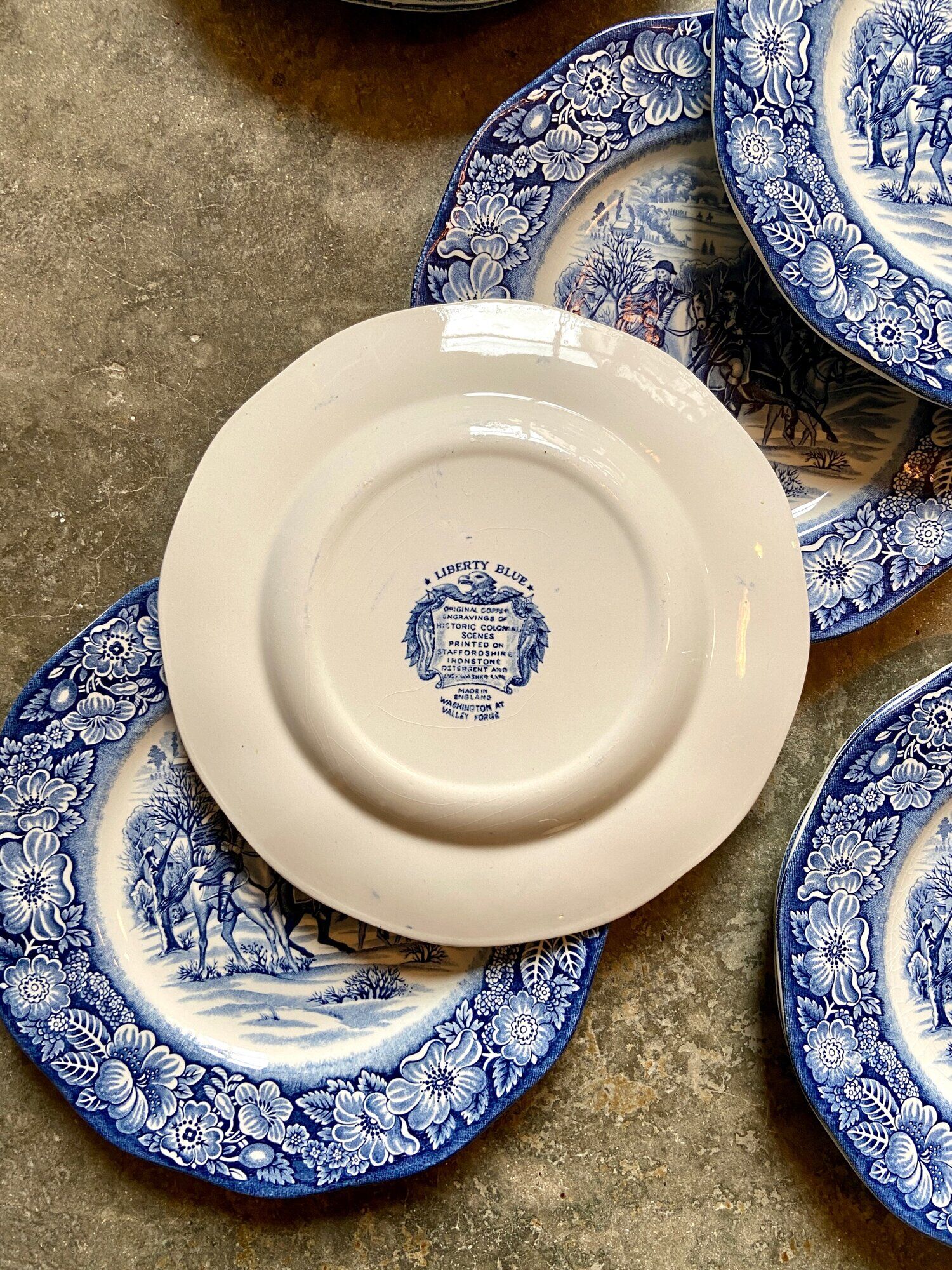 10 flat plates in English iron earth Liberty blue
