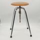 JIDE Limoges workshop / industrial stool leather / chrome metal