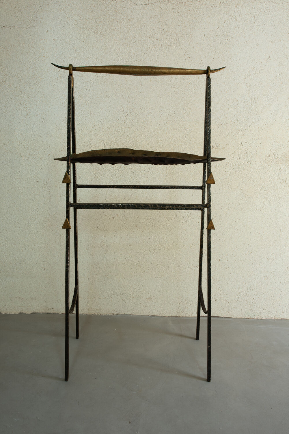 Jean Jacques Argueyrolles, clothes throwers and pockets in patinated welded iron