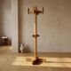 Freestanding mid-century pine coat rack, solid wood, 1970s, Europe