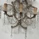 Pair of "Marie Thérèse" wall lights Brass frame glass and pendants 20th century