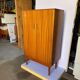High cabinet with 2 doors in teak and vintage veneer from the 60s