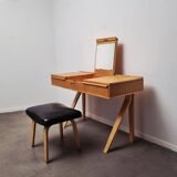 Set of Dutch modern dressing table and stool in birch plywood by Cees Braakman for Pastoe, 1951