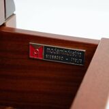 2 Italian nightstands in burlwood with brass handle