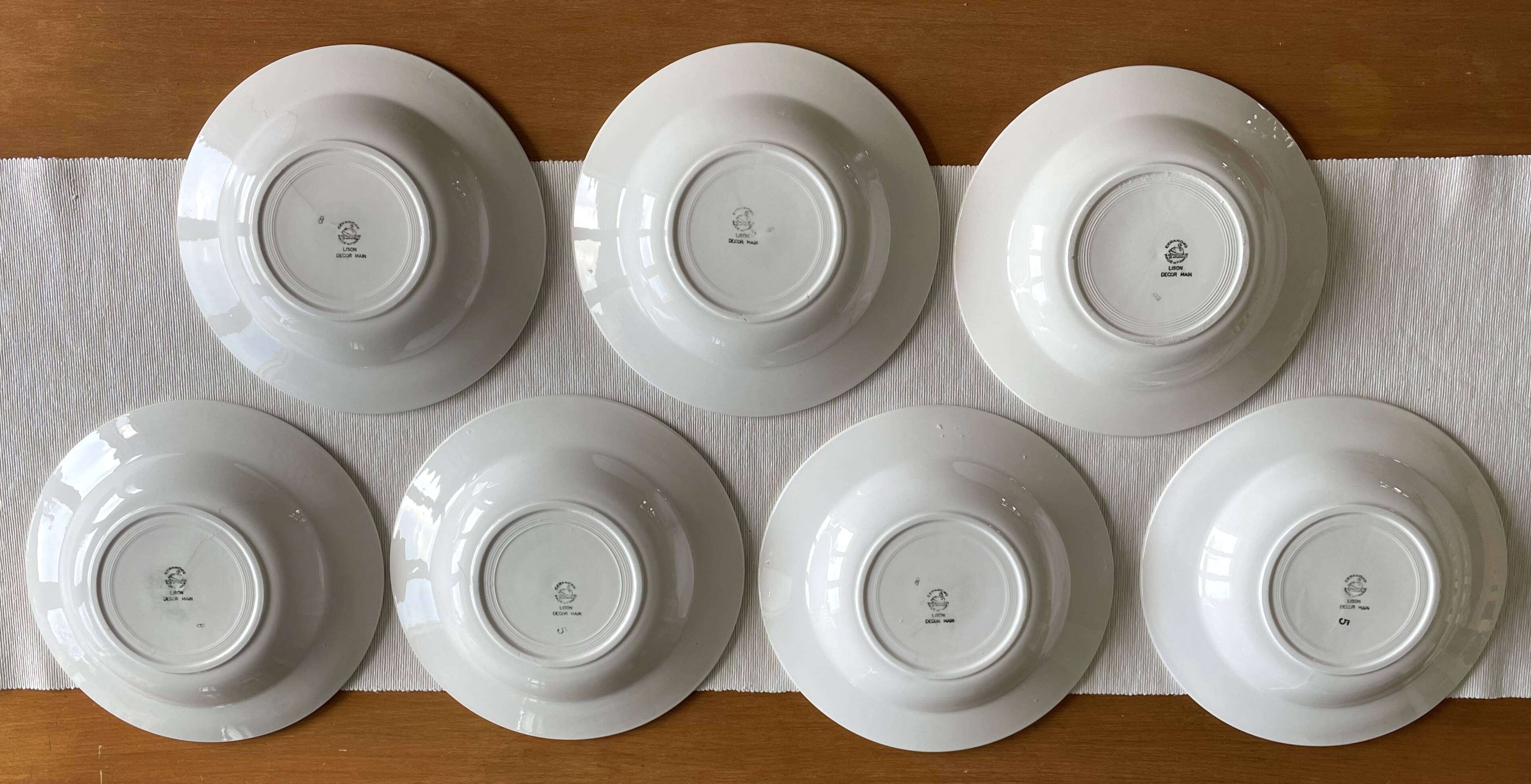 7 antique deep plates in Saint-Amand earthenware (Nord)