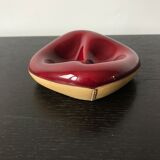 Ashtray in red ceramic and leather Longchamp