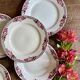 Set of 6 antique flat plates - Saint Amand Céranord