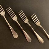 Set 4 fourchettes en métal argenté modèle Baguette