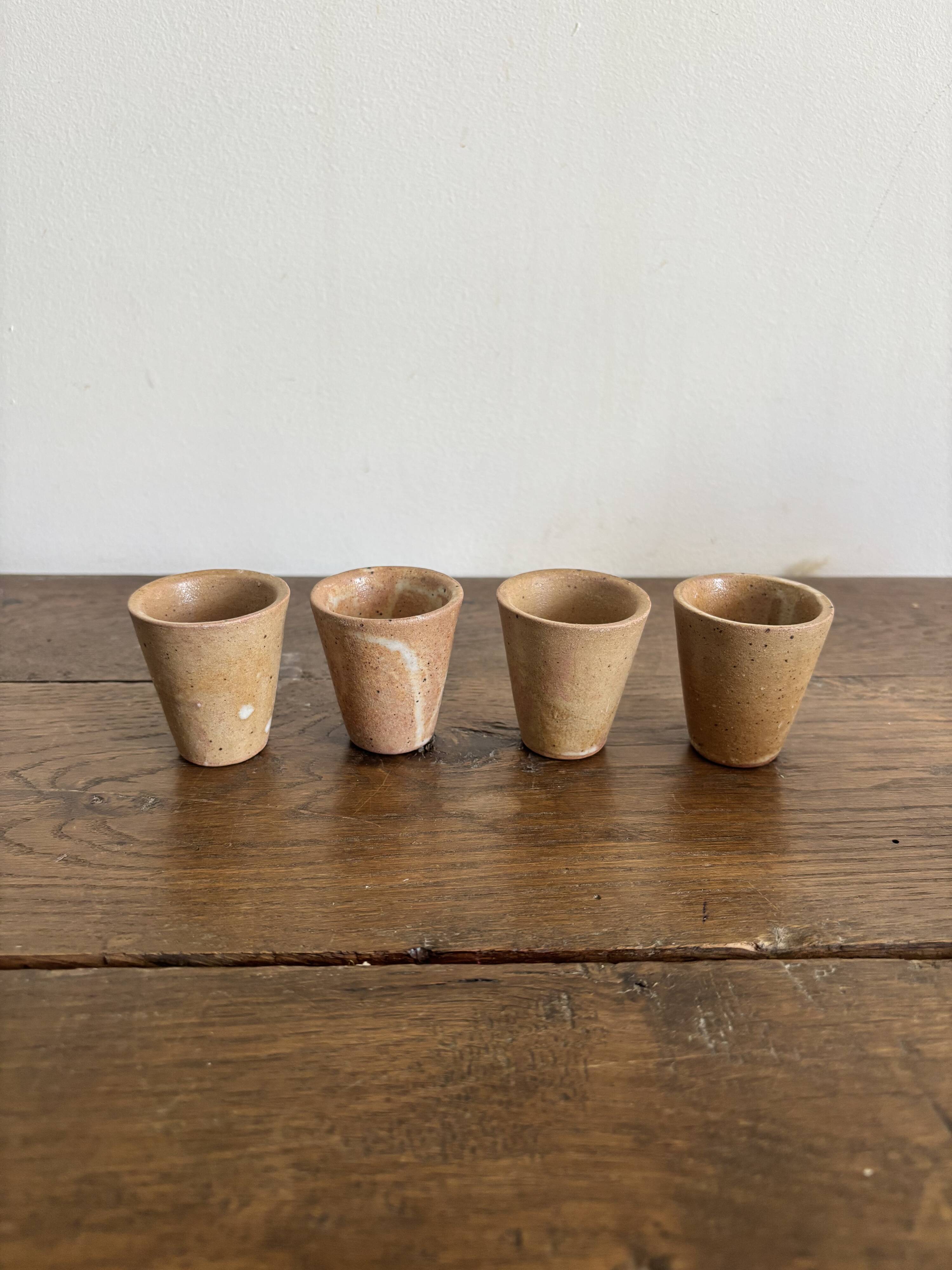 Ensemble de céramiques artisanales française en grès vintage, années 60-70