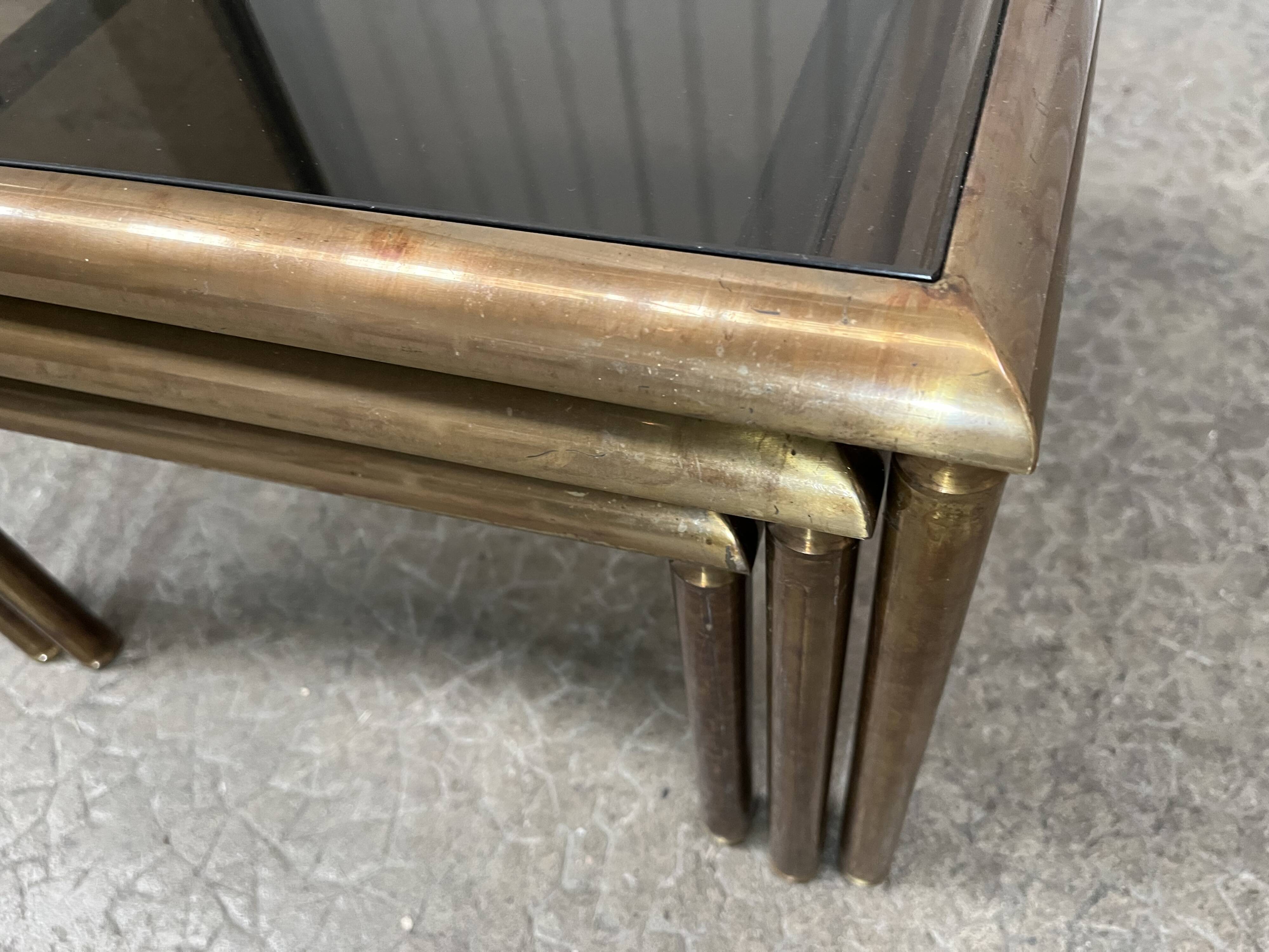 Brass pull out tables 1970