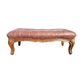 Wood and brown skai bench