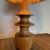 Turned wood lamp from the 70s