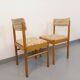 Pair of vintage Baumann chairs in wood and fabric from the 70s