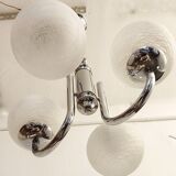 Metal and glass pendant lamp, Italy, 1970s