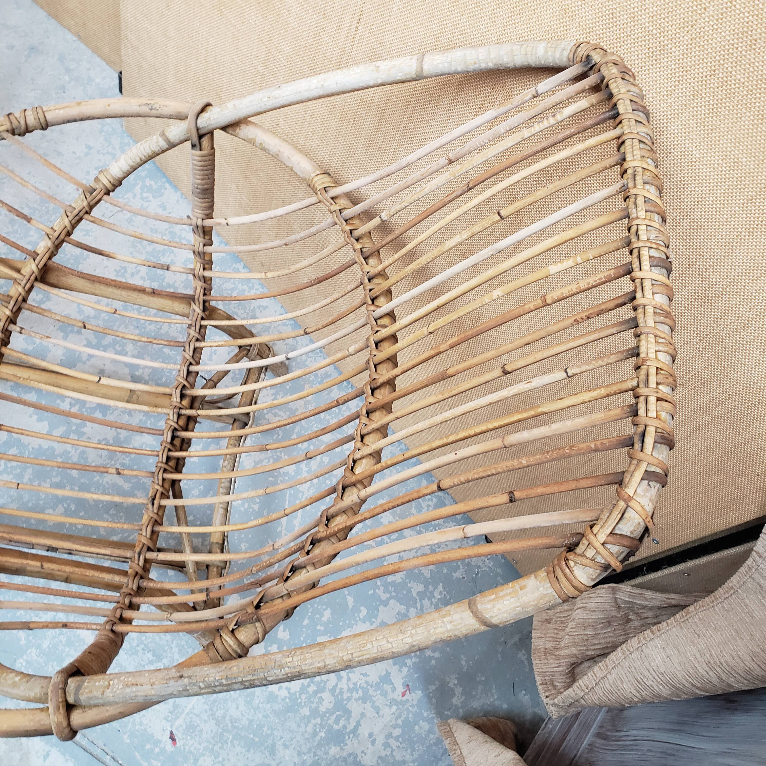 Series of rattan armchairs from the 70s