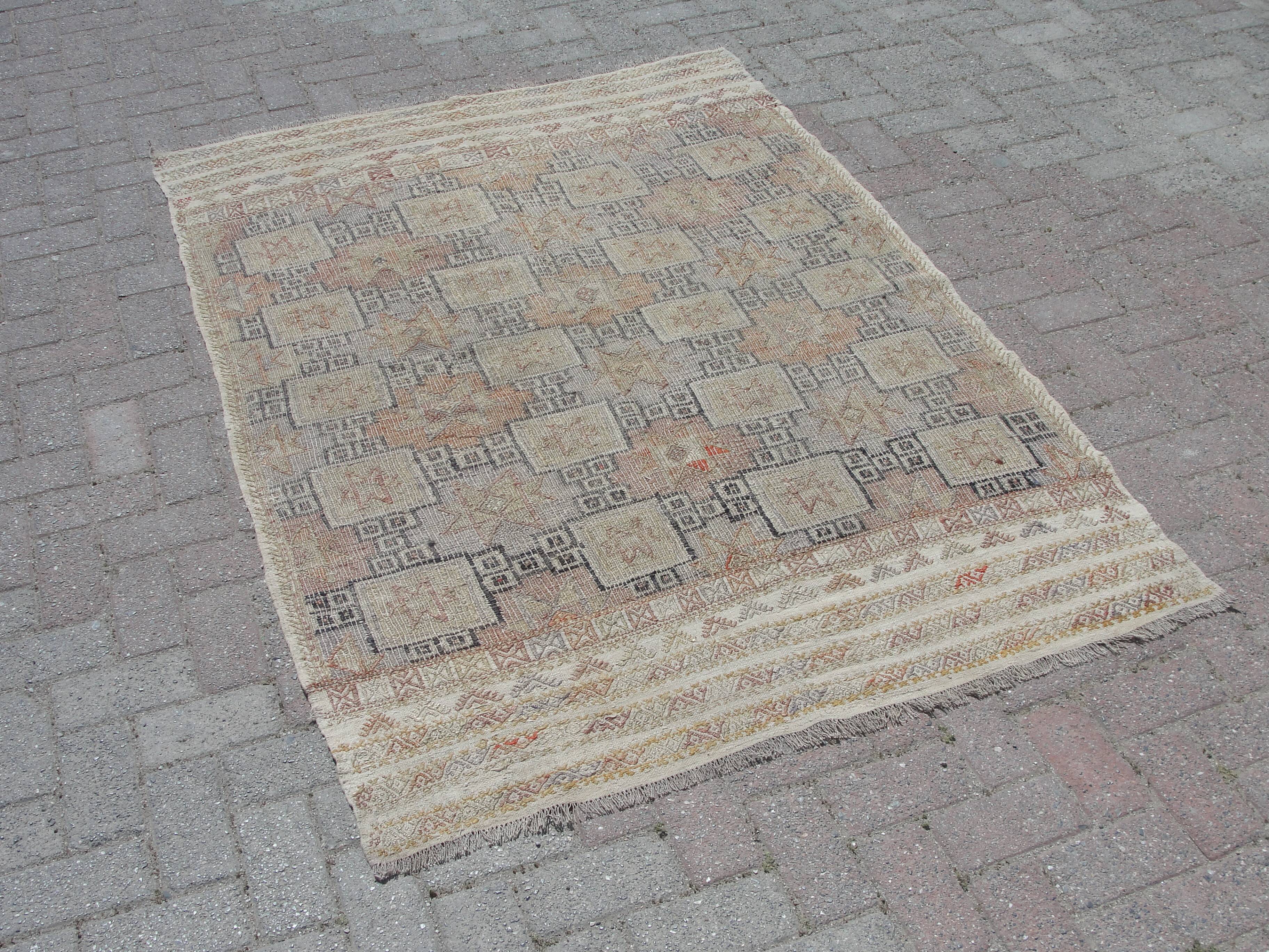 Tapis Kilim en coton fait à la main