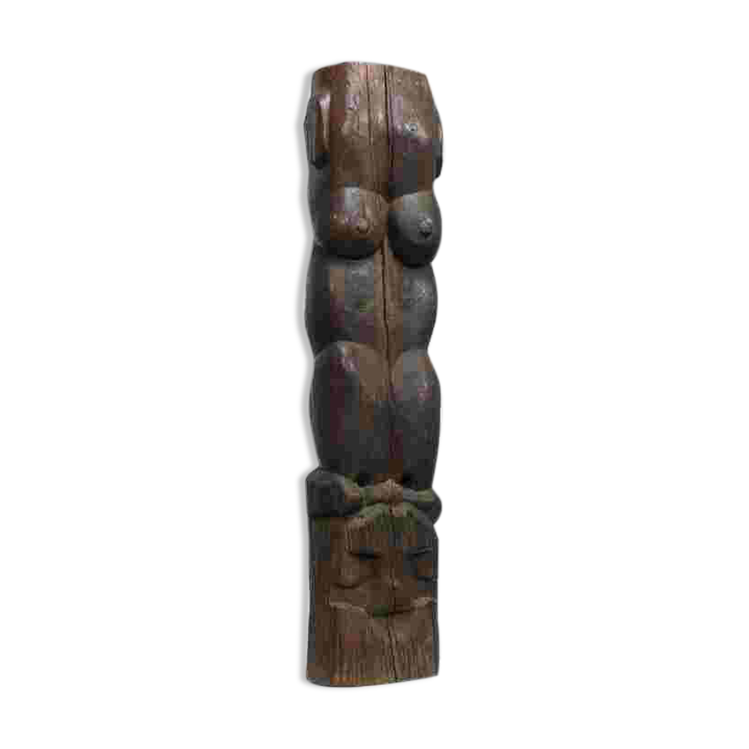 Sculpture in Carved Wood “Totem” by Mario Orsogna, 1977