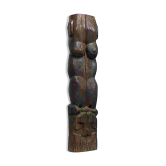 Sculpture in Carved Wood “Totem” by Mario Orsogna, 1977