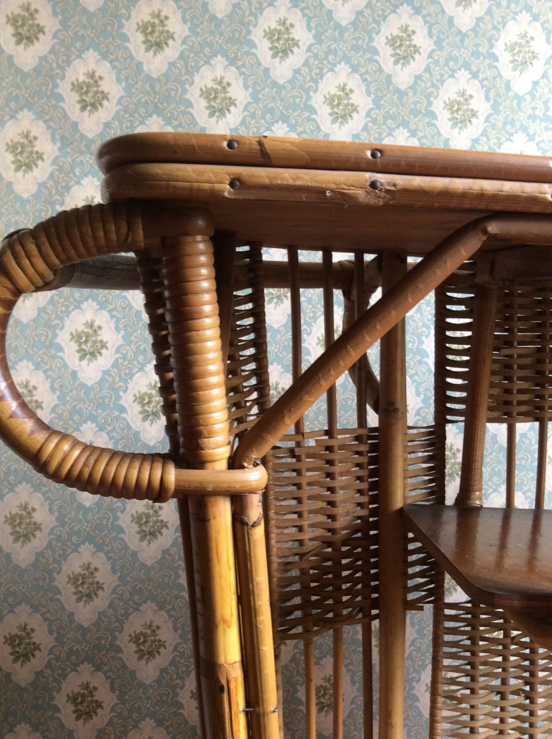 Bar vintage bambou et rotin années 60