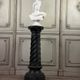 Column in green serpentine marble, shaft sculpted in a spiral, circa 1880