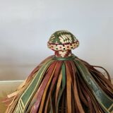 African conical hat, Fulani, in leather and braided rope, 1900s