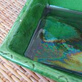 Vallauris green enamelled dish