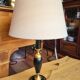 Vintage leather and brass desk lamp Le Tanneur