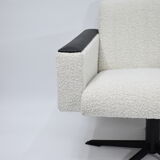 Fauteuil vintage Deutsche Democratic Republic DDR, années 1960, Bouclé blanc