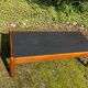 Solid oak and slate coffee table from the 50s-60s