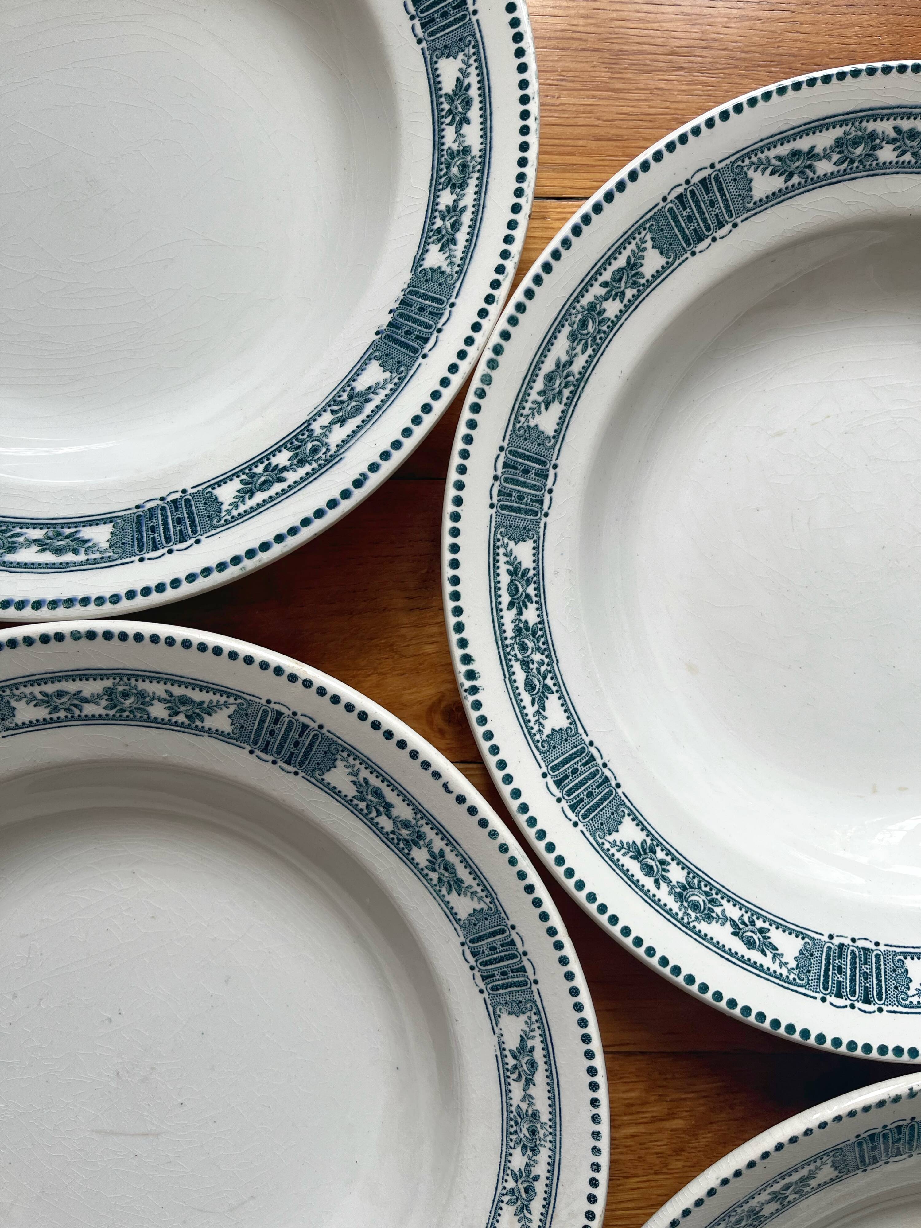 5 Pasteur Moulin des Loups & Hamage ironstone soup plates