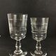 Set of 6 water glasses and 6 crystal wine glasses XIXth