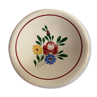Round dish of earthenware service of Digoin Sarreguemines
