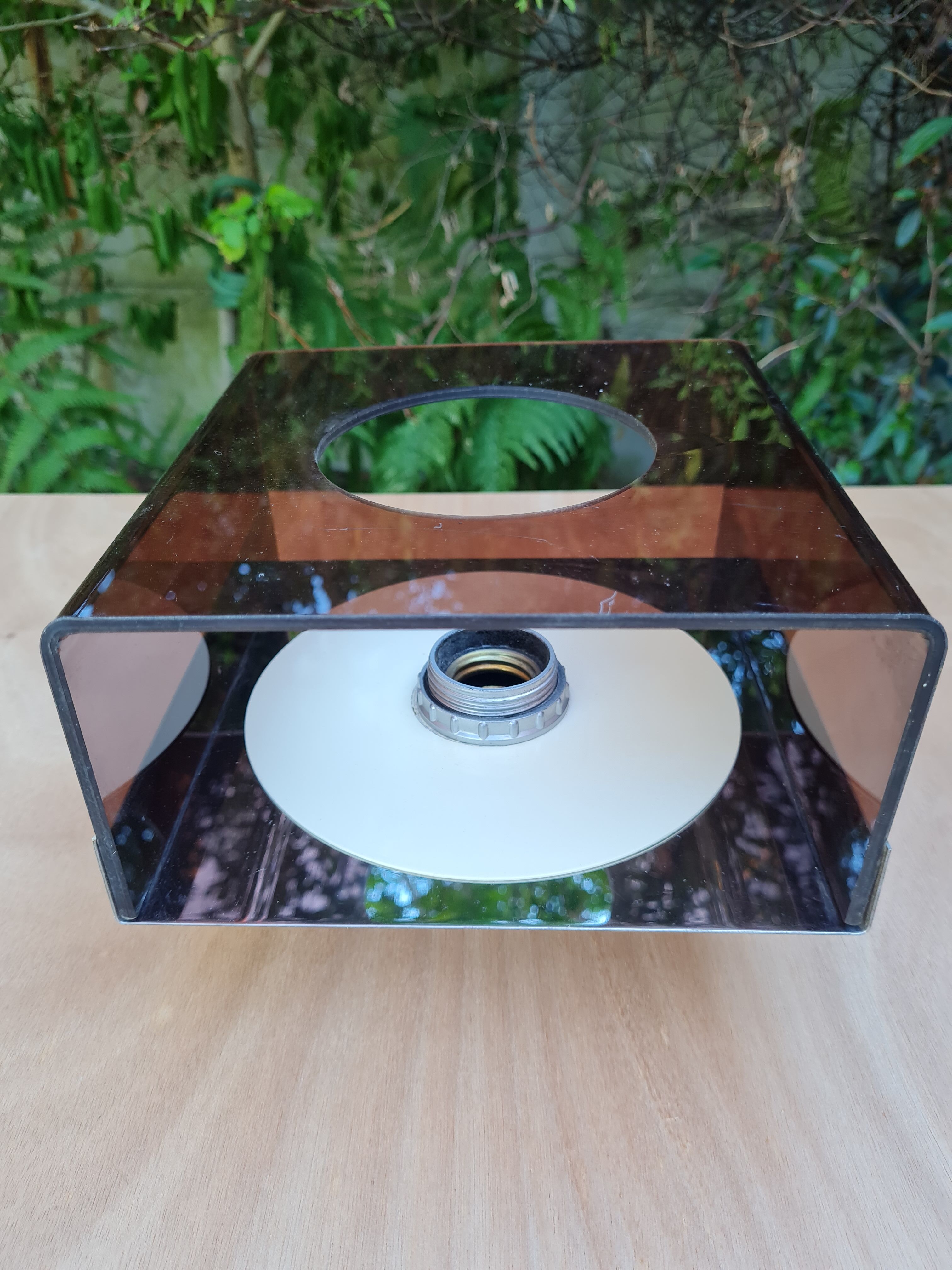 Wall lamp in smoked plexiglas by jocelyne trocmé model "disco"