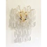Paire d’appliques murales en verre de murano transparentes « ricci »