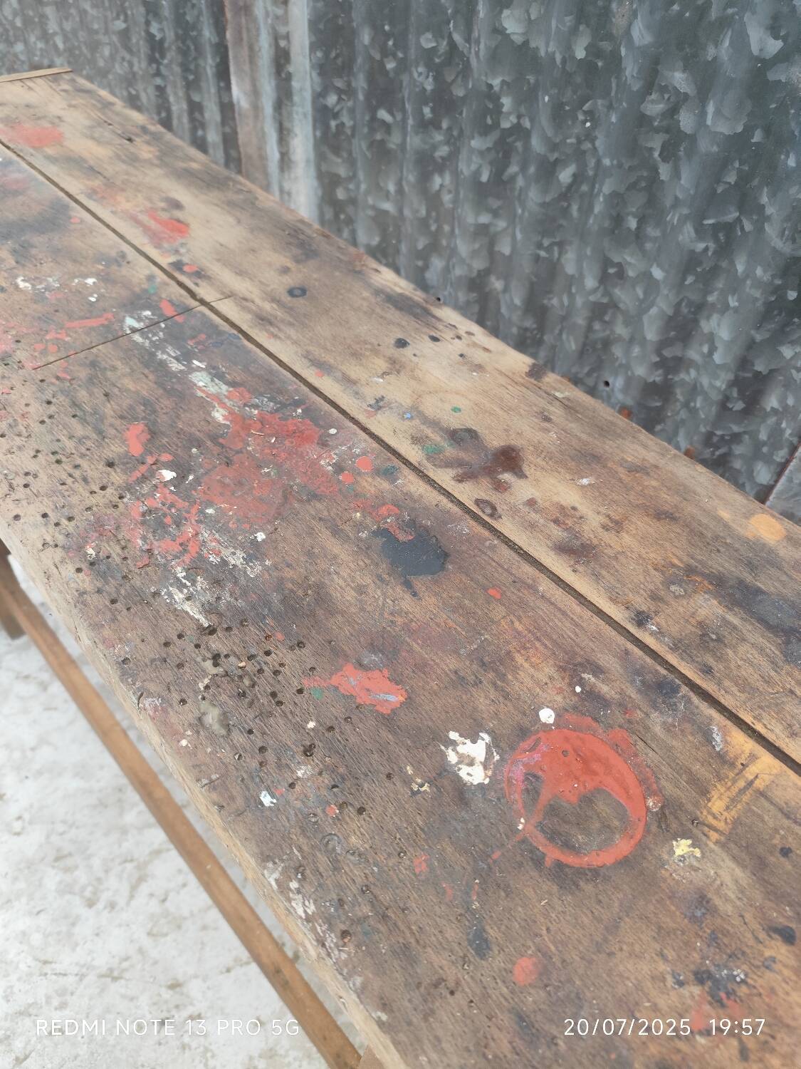 Small solid oak workbench