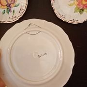 Set of 3 old plates Provencal style floral motifs