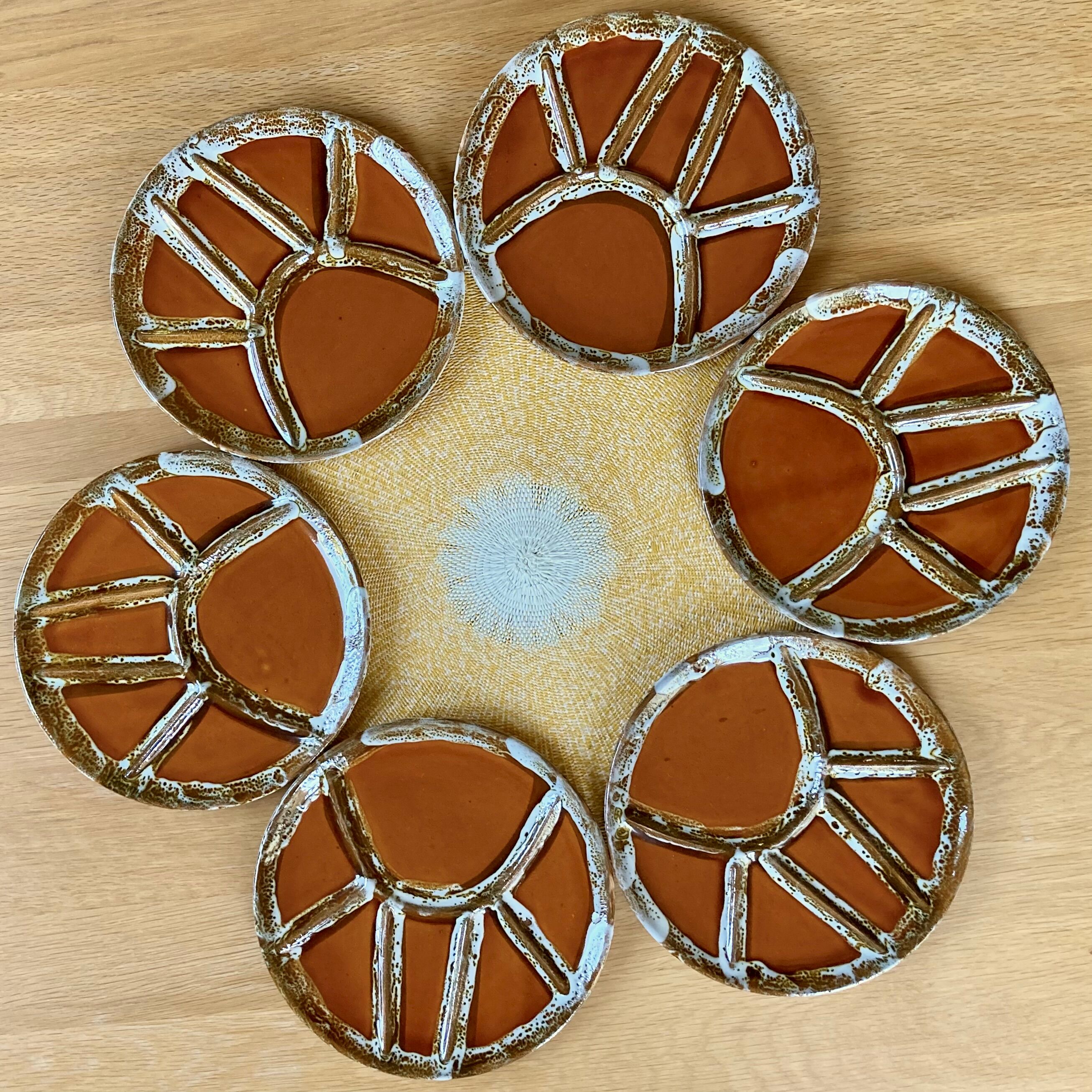 Vintage ceramic plates with compartments
