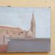 Oil painting on canvas Florence view of Santa Maria Novella early 1900