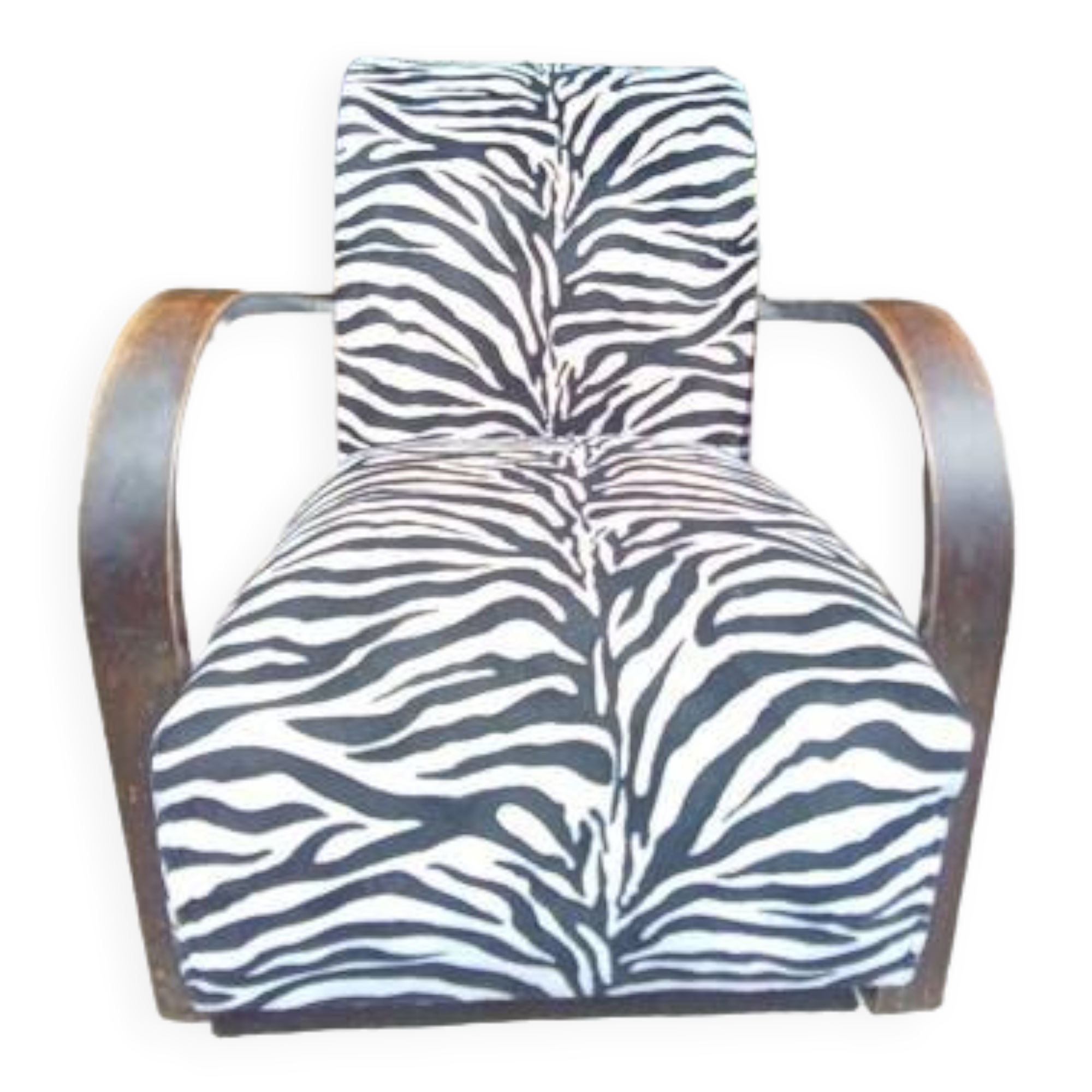 1950s armchair in zebra fabric